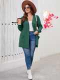 SHOWMALL Women's Plus Size Open Front Cardigan, Ribbed Long Sleeve Casual Sweater
