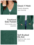 SHOWMALL Women's Plus Size Open Front Cardigan, Ribbed Long Sleeve Casual Sweater