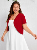SHOWMALL Women's Plus Short Sleeve Bolero Shrug for Dresses Cropped Cardigan Open Front Summer Shoulder Cover Up