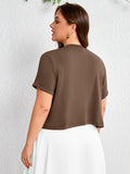 SHOWMALL Women's Plus Short Sleeve Bolero Shrug for Dresses Cropped Cardigan Open Front Summer Shoulder Cover Up