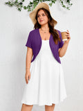 SHOWMALL Women's Plus Short Sleeve Bolero Shrug for Dresses Cropped Cardigan Open Front Summer Shoulder Cover Up