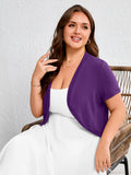 SHOWMALL Women's Plus Short Sleeve Bolero Shrug for Dresses Cropped Cardigan Open Front Summer Shoulder Cover Up
