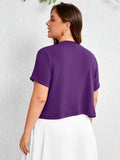 SHOWMALL Women's Plus Short Sleeve Bolero Shrug for Dresses Cropped Cardigan Open Front Summer Shoulder Cover Up