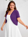 SHOWMALL Women's Plus Short Sleeve Bolero Shrug for Dresses Cropped Cardigan Open Front Summer Shoulder Cover Up
