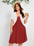 SHOWMALL Women's Plus Short Sleeve Bolero Shrug for Dresses Cropped Cardigan Open Front Summer Shoulder Cover Up