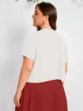 SHOWMALL Women's Plus Short Sleeve Bolero Shrug for Dresses Cropped Cardigan Open Front Summer Shoulder Cover Up