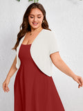 SHOWMALL Women's Plus Short Sleeve Bolero Shrug for Dresses Cropped Cardigan Open Front Summer Shoulder Cover Up
