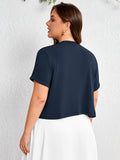 SHOWMALL Women's Plus Short Sleeve Bolero Shrug for Dresses Cropped Cardigan Open Front Summer Shoulder Cover Up