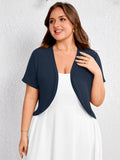 SHOWMALL Women's Plus Short Sleeve Bolero Shrug for Dresses Cropped Cardigan Open Front Summer Shoulder Cover Up