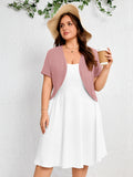 SHOWMALL Women's Plus Short Sleeve Bolero Shrug for Dresses Cropped Cardigan Open Front Summer Shoulder Cover Up