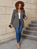 SHOWMALL Women's Plus Open Front Fall Cardigan V Neck Sweater Long Sleeve Causal Soft Outwear Tops