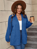 SHOWMALL Women's Plus Open Front Fall Cardigan V Neck Sweater Long Sleeve Causal Soft Outwear Tops