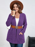 SHOWMALL Women's Plus Open Front Fall Cardigan Button Down Stripe Outwear Tops