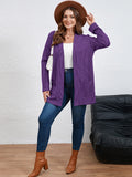 SHOWMALL Women's Plus Open Front Fall Cardigan Button Down Stripe Outwear Tops