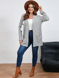 SHOWMALL Women's Plus Open Front Fall Cardigan Button Down Stripe Outwear Tops