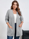 SHOWMALL Women's Plus Open Front Fall Cardigan Button Down Stripe Outwear Tops