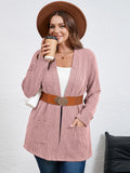 SHOWMALL Women's Plus Open Front Fall Cardigan Button Down Stripe Outwear Tops