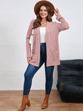 SHOWMALL Women's Plus Open Front Fall Cardigan Button Down Stripe Outwear Tops