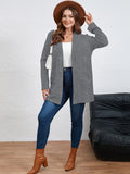 SHOWMALL Women's Plus Open Front Fall Cardigan Button Down Stripe Outwear Tops