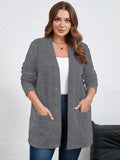 SHOWMALL Women's Plus Open Front Fall Cardigan Button Down Stripe Outwear Tops