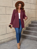 SHOWMALL Women's Plus Open Front Fall Cardigan V Neck Sweater Long Sleeve Causal Soft Outwear Tops