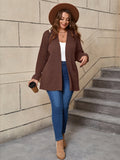 SHOWMALL Women's Plus Open Front Fall Cardigan V Neck Sweater Long Sleeve Causal Soft Outwear Tops