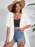 SHOWMALL Women's Plus Cardigan Short Sleeve Open-Front Lightweight Summer Cover Up