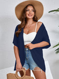 SHOWMALL Women's Plus Cardigan Short Sleeve Open-Front Lightweight Summer Cover Up