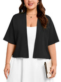 SHOWMALL Womens Plus Cropped Cardigan Open Front Shrug for Dresses Lightweight Bolero for Summer