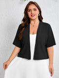 SHOWMALL Womens Plus Cropped Cardigan Open Front Shrug for Dresses Lightweight Bolero for Summer