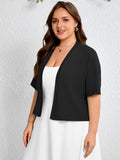 SHOWMALL Womens Plus Cropped Cardigan Open Front Shrug for Dresses Lightweight Bolero for Summer