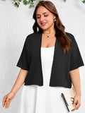 SHOWMALL Womens Plus Cropped Cardigan Open Front Shrug for Dresses Lightweight Bolero for Summer