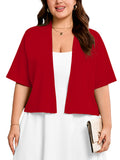 SHOWMALL Womens Plus Cropped Cardigan Open Front Shrug for Dresses Lightweight Bolero for Summer