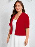 SHOWMALL Womens Plus Cropped Cardigan Open Front Shrug for Dresses Lightweight Bolero for Summer