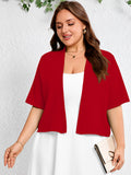SHOWMALL Womens Plus Cropped Cardigan Open Front Shrug for Dresses Lightweight Bolero for Summer