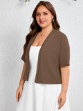 SHOWMALL Womens Plus Cropped Cardigan Open Front Shrug for Dresses Lightweight Bolero for Summer