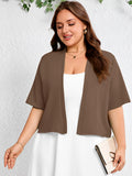SHOWMALL Womens Plus Cropped Cardigan Open Front Shrug for Dresses Lightweight Bolero for Summer