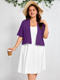 SHOWMALL Womens Plus Cropped Cardigan Open Front Shrug for Dresses Lightweight Bolero for Summer