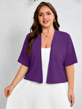 SHOWMALL Womens Plus Cropped Cardigan Open Front Shrug for Dresses Lightweight Bolero for Summer