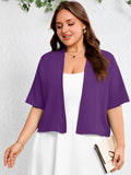 SHOWMALL Womens Plus Cropped Cardigan Open Front Shrug for Dresses Lightweight Bolero for Summer