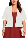 SHOWMALL Womens Plus Cropped Cardigan Open Front Shrug for Dresses Lightweight Bolero for Summer