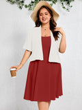 SHOWMALL Womens Plus Cropped Cardigan Open Front Shrug for Dresses Lightweight Bolero for Summer