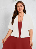 SHOWMALL Womens Plus Cropped Cardigan Open Front Shrug for Dresses Lightweight Bolero for Summer