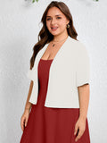 SHOWMALL Womens Plus Cropped Cardigan Open Front Shrug for Dresses Lightweight Bolero for Summer