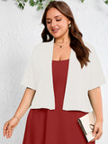 SHOWMALL Womens Plus Cropped Cardigan Open Front Shrug for Dresses Lightweight Bolero for Summer