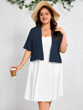 SHOWMALL Womens Plus Cropped Cardigan Open Front Shrug for Dresses Lightweight Bolero for Summer