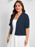 SHOWMALL Womens Plus Cropped Cardigan Open Front Shrug for Dresses Lightweight Bolero for Summer