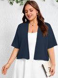 SHOWMALL Womens Plus Cropped Cardigan Open Front Shrug for Dresses Lightweight Bolero for Summer