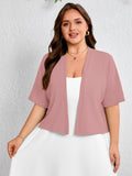 SHOWMALL Womens Plus Cropped Cardigan Open Front Shrug for Dresses Lightweight Bolero for Summer