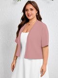 SHOWMALL Womens Plus Cropped Cardigan Open Front Shrug for Dresses Lightweight Bolero for Summer